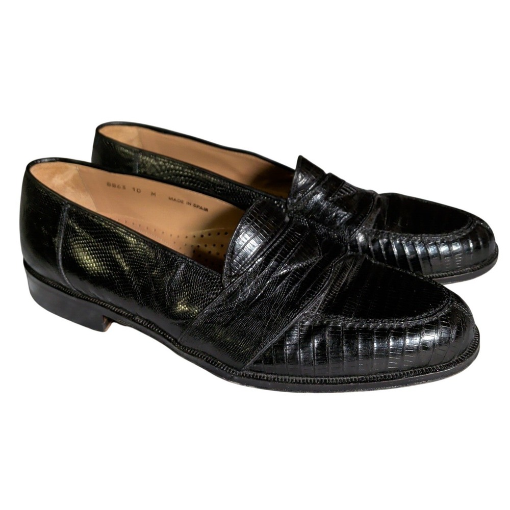 Magnanni Lizard Leather Penny Loafers Mens Size 10M 8863 Preppy Formal Going Out